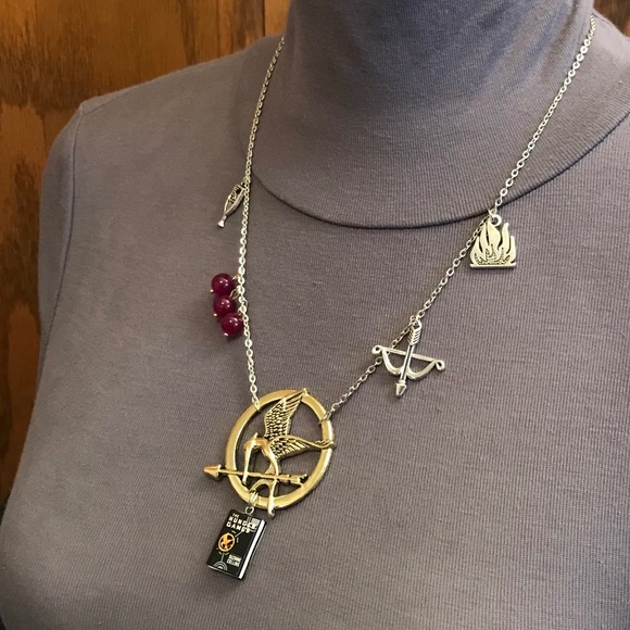 The Hunger Games by Suzanne Collins Handmade Literature Book Necklace Mockingjay - Picture 5 of 16